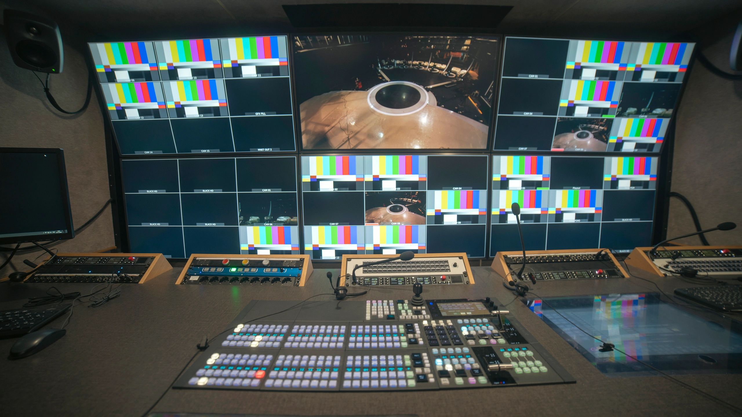 Control room panels representing electrical engineering systems